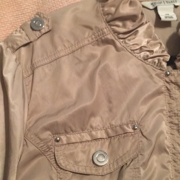 WHBM Zip + Button Jacket with Ruffled Collar - Picture 4 of 12